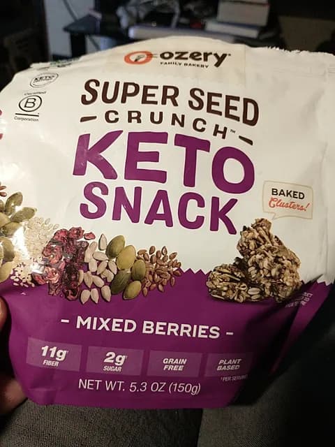 Ozery Family Bakery Super Seed Crunch Keto Snack Mixed Berries