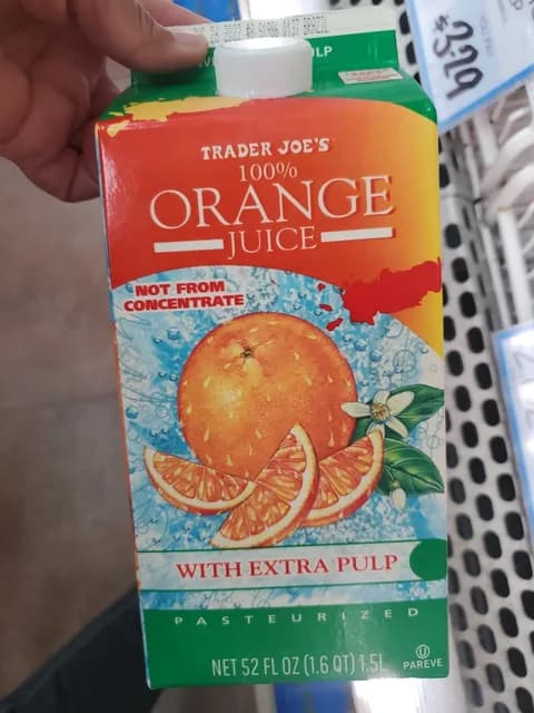 Trader Joe'S 100% Orange Juice With Extra Pulp