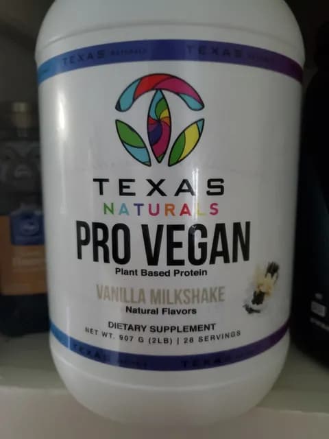 Texas Naturals Pro Vegan Vanilla Milkshake Plant Based Protein