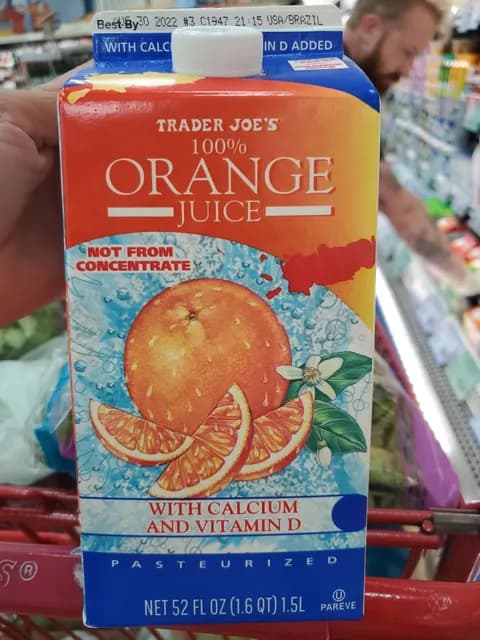 Trader Joe'S 100% Orange Juice With Calcium And Vitamin D