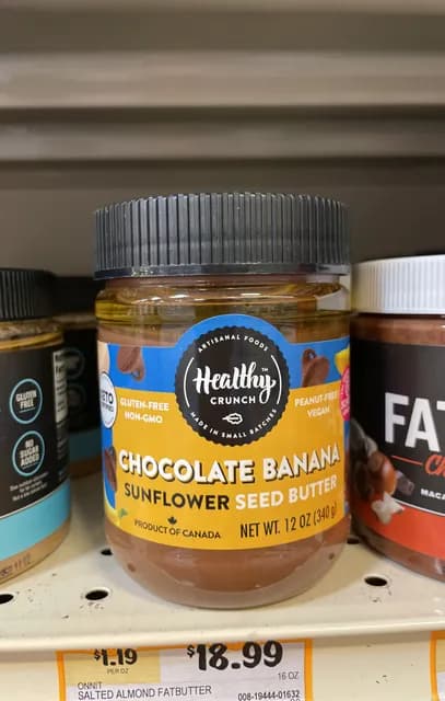Healthy Crunch Chocolate Banana Sunflower Seed Butter