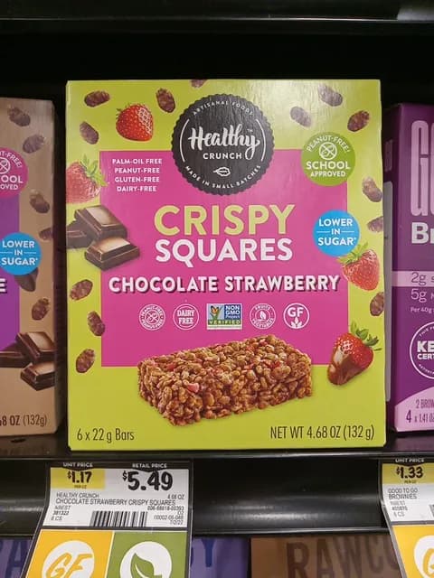 Healthy Crunch Chocolate Strawberry Crispy Squares