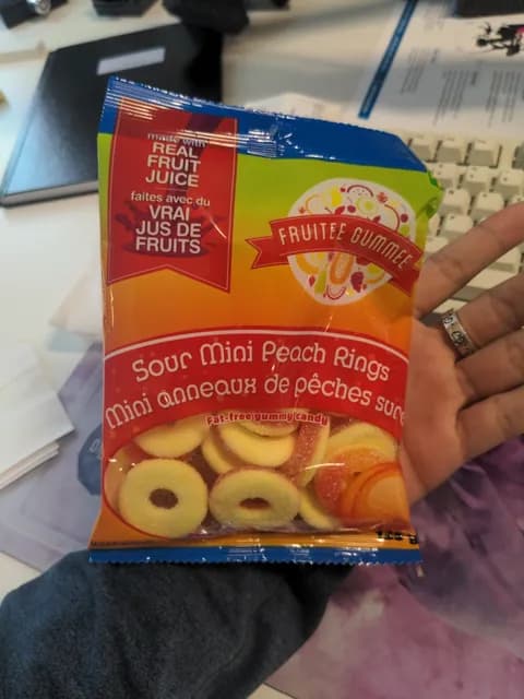 Fruitee Gummee Sour Mini Peach Rings
