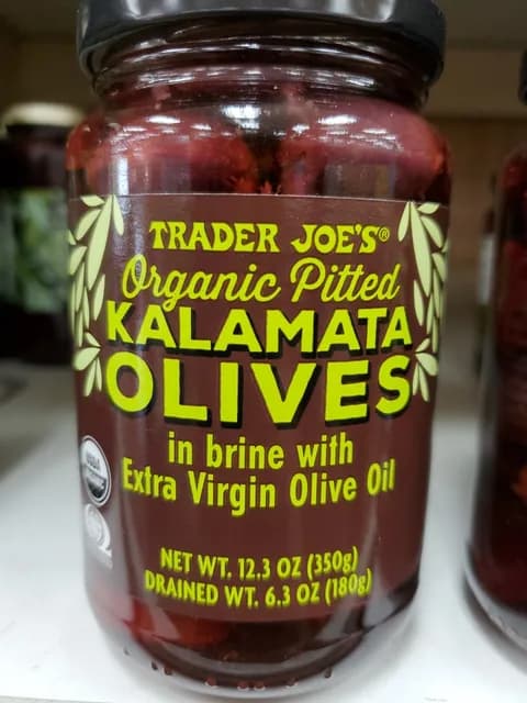 Trader Joe'S Organic Pitted Kalamata Olives In Brine With Extra Virgin Olive Oil