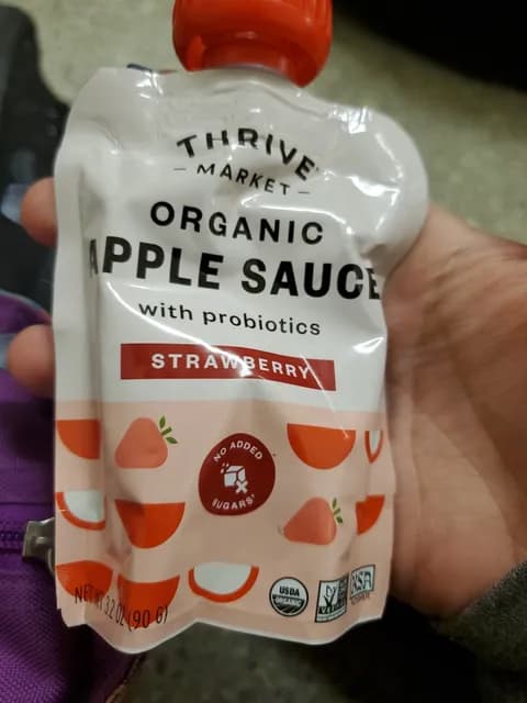 Thrive Market Organic Strawberry Apple Sauce With Probiotics