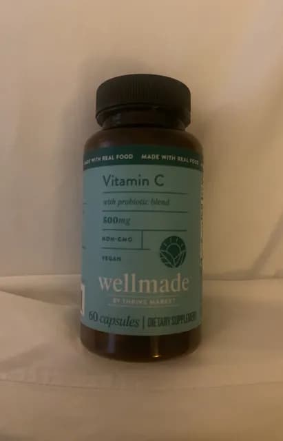 Wellmade By Thrive Market Vitamin C With Probiotic Blend 60 Capsules