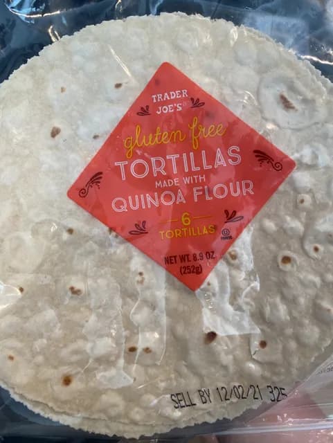 Trader Joe's Gluten Free Tortillas Made With Quinoa Flour