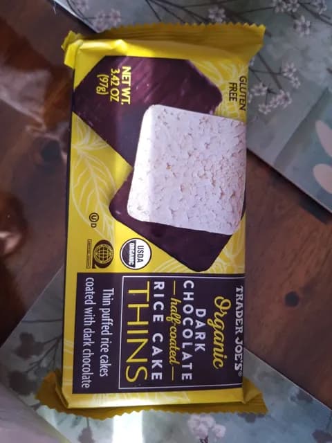 Trader Joe's Organic Dark Chocolate Half-coated Rice Cake Thins