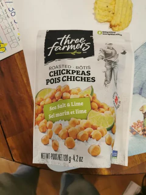 Three Farmers Sea Salt & Lime Roasted Chickpeas