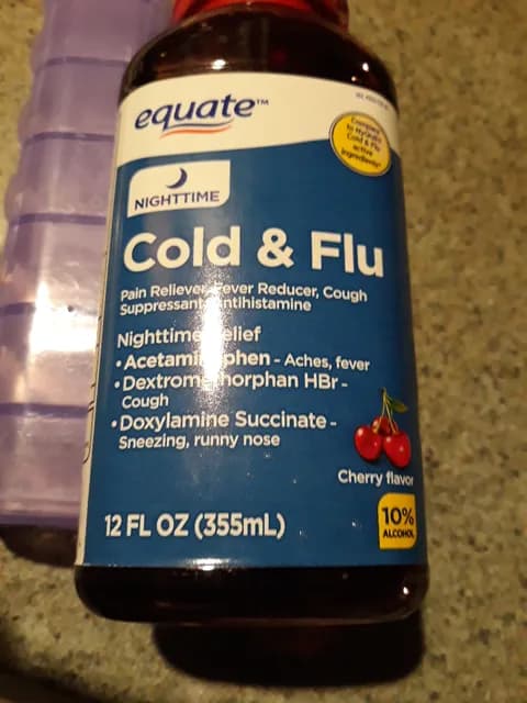 Equate Nighttime Cold & Flu Cherry Flavor