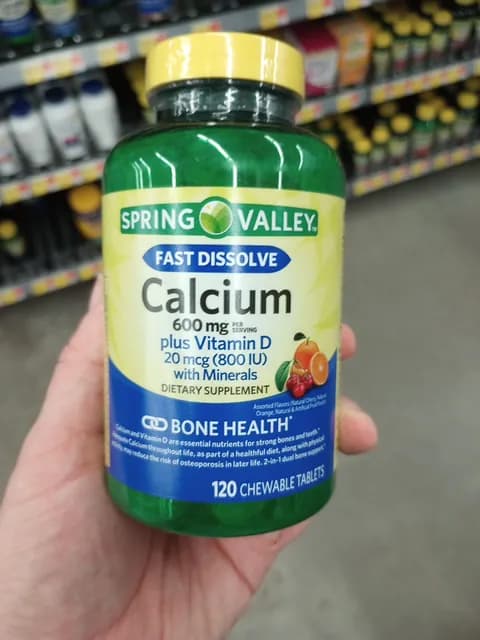 Spring Valley Fast Dissolve Calcium Plus Vitamin D 20 Mcg With Minerals