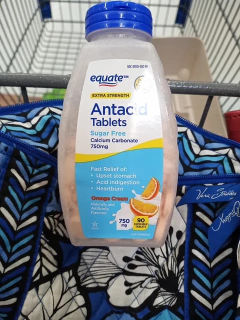 Equate Extra Strength Antacid Tablets Sugar Free Orange Cream