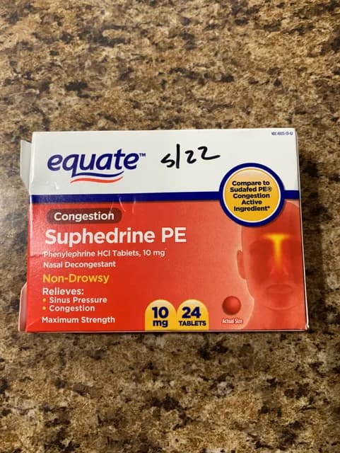 Equate Congestion Suphedrine Pe Nasal Decongestant