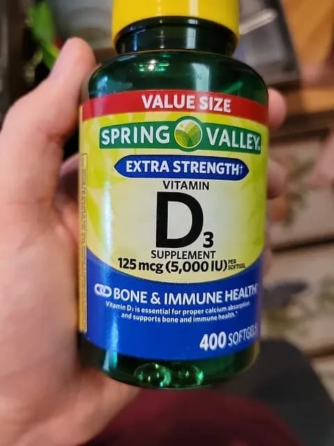 Spring Valley Extra Strength Vitamin D3 125 Mcg (5,000 Iu) Softgels