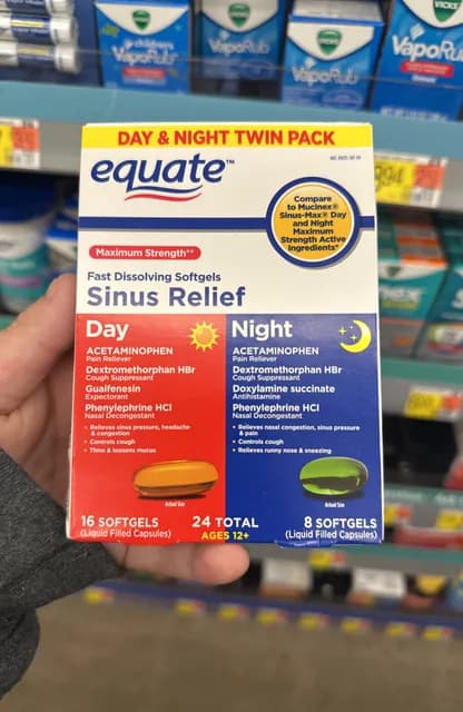 Equate Maximum Strength Sinus Relief Day & Night Twin