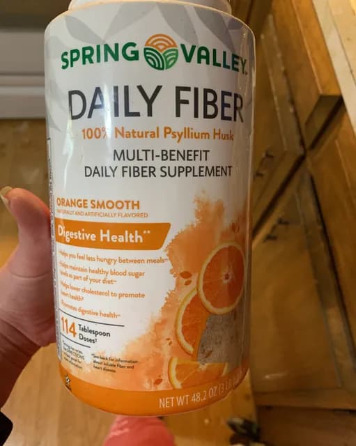 Spring Valley Daily Fiber 100% Natural Psyllium Husk Orange Smooth