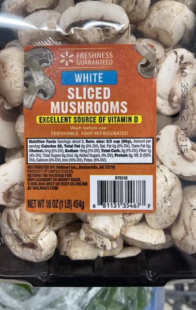 Freshness Guaranteed White Sliced Mushrooms