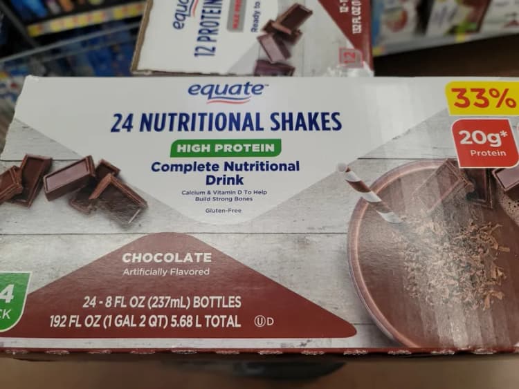 Equate High Protein Chocolate 24 Nutritional Shakes