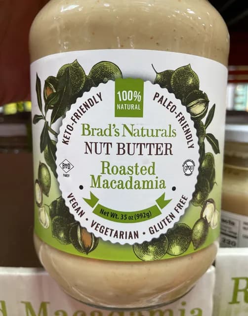 Brad'S Naturals Roasted Macadamia Nut Butter