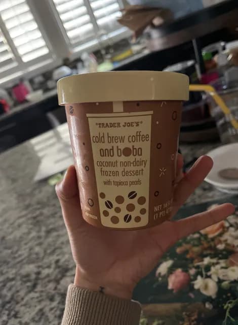 Trader Joe's Cold Brew Coffee And Boba Coconut Non-dairy Dessert With Tapioca Pearls