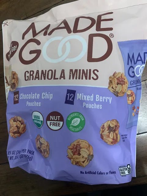 Is it Peanut Free? Made Good Chocolate Chip Pouches, Mixed Berry Pouches Granola Minis