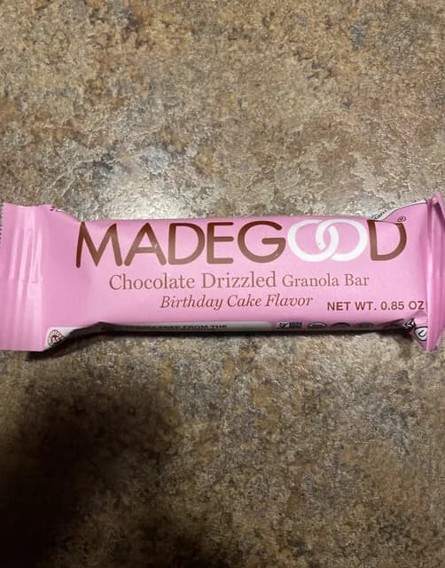 Made Good Chocolate Drizzled Granola Bar, Birthday Cake Flavor