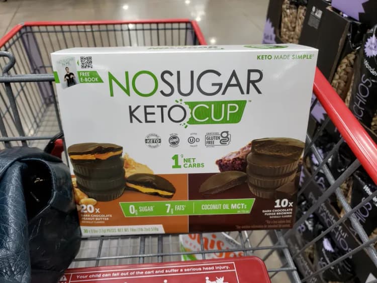 No Sugar Keto Cup, Dark Chocolate Peanut Butter And Dark Chocolate Fudge Brownie