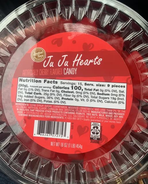 Limited Time Originals Ju Ju Hearts Artificially Cherry Flavored Candy