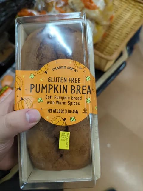 trader joe's gluten free pumpkin bread nutrition