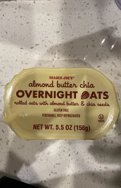 Is it Sesame Free? Trader Joe's Almond Butter Chia Overnight Oats