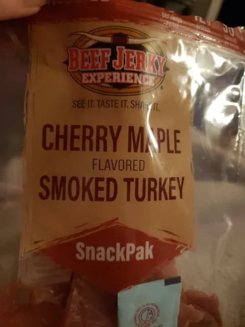 Beef Jerky Experience Cherry Maple Flavored Smoked Turkey Snackpak