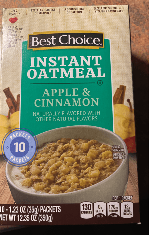Best Choice Apple & Cinnamon Instant Oatmeal