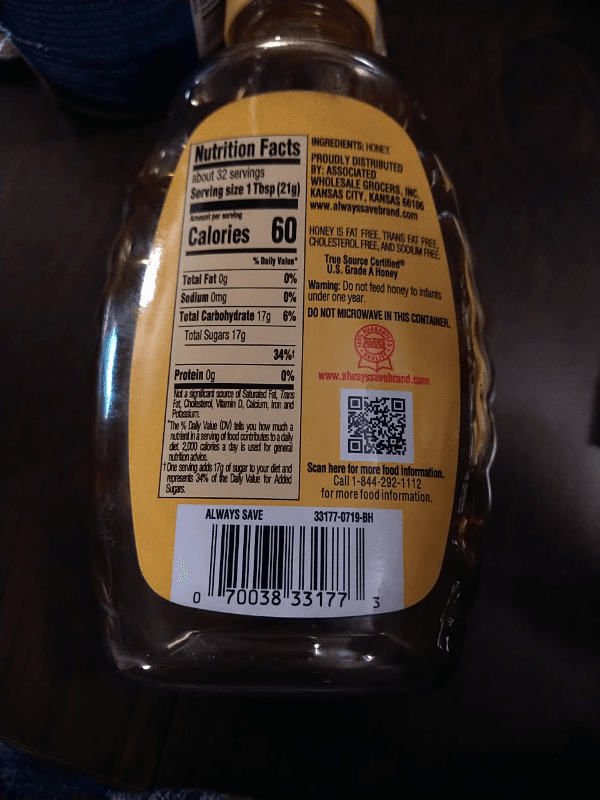 Always Save 100% Honey