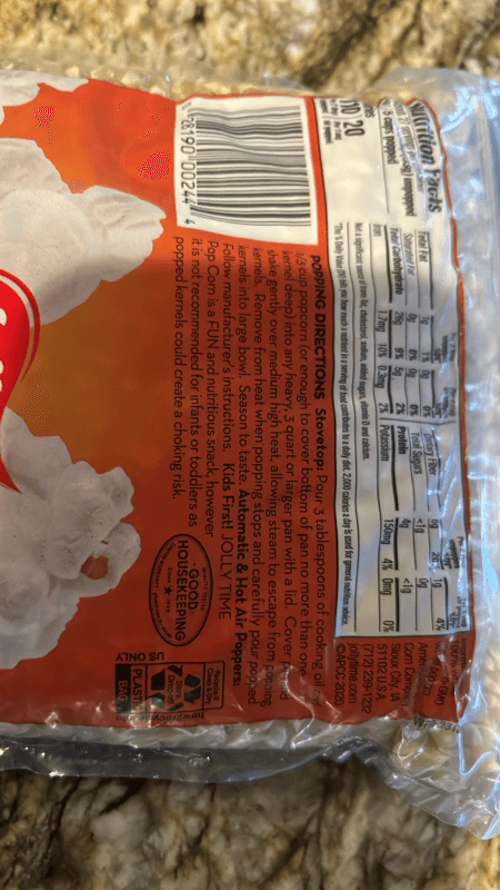 Jolly Time Popcorn Kernels White Unpopped