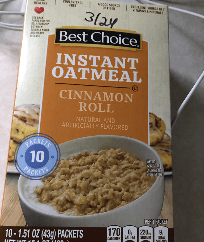 Best Choice Cinnamon Roll Instant Oatmeal