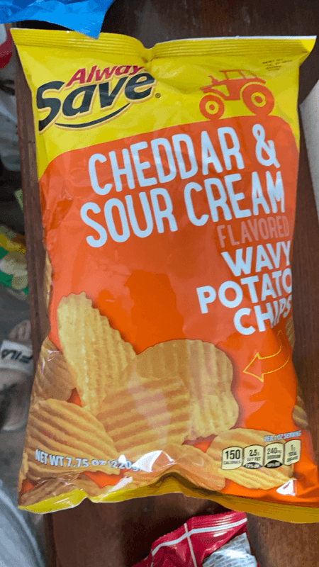 Always Save Cheddar & Sour Cream Flavored Wavy Potato Chips