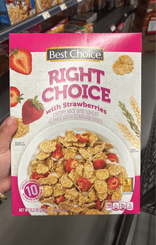 Best Choice Right Choice With Strawberries Crispy Rice And Wheat Flakes With Strawberries