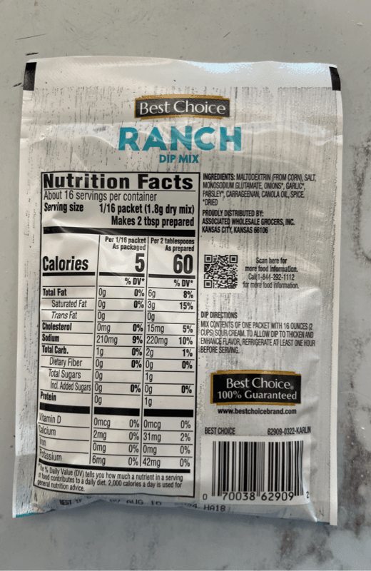 Best Choice Ranch Dip Mix