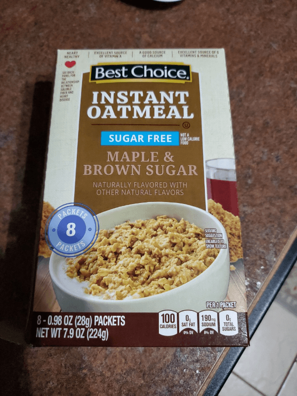 Best Choice Sugar Free Maple & Brown Sugar Instant Oatmeal