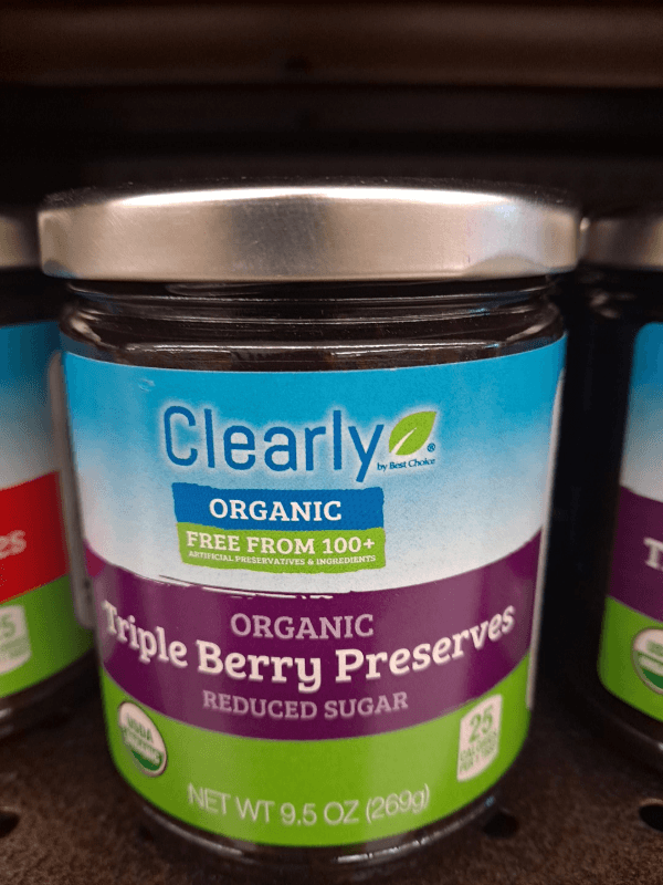 Clearly Organic Triple Berry Preserves Reduced Sugar