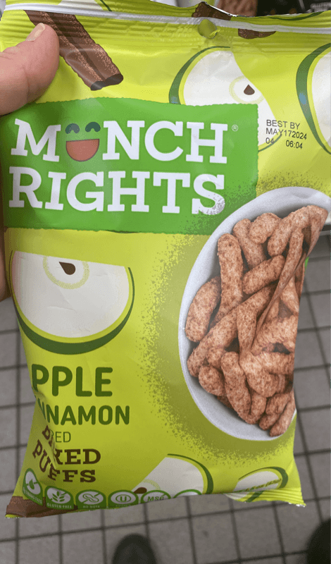 Munch Rights Apple Cinnamon Flavored Baked Puffs