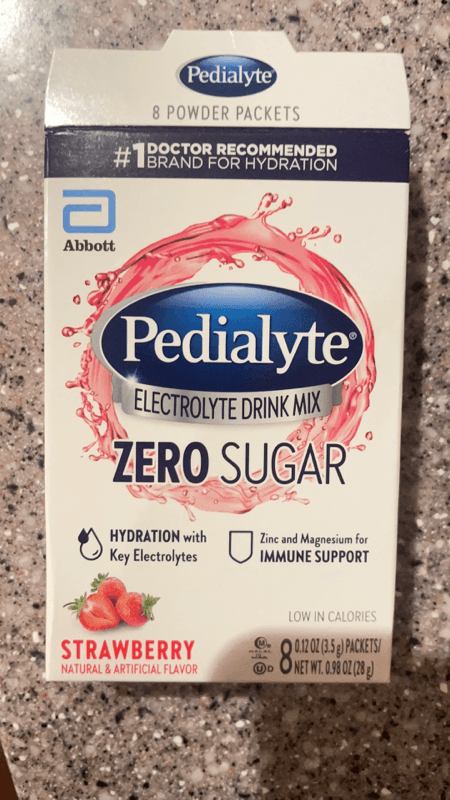 Pedialyte Zero Sugar Strawberry Electrolyte Drink Mix