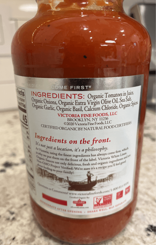 Victoria Organic Marinara Sauce