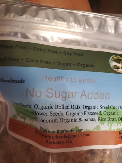 Love Healthy Foods No Sugar Added Healthy Granola