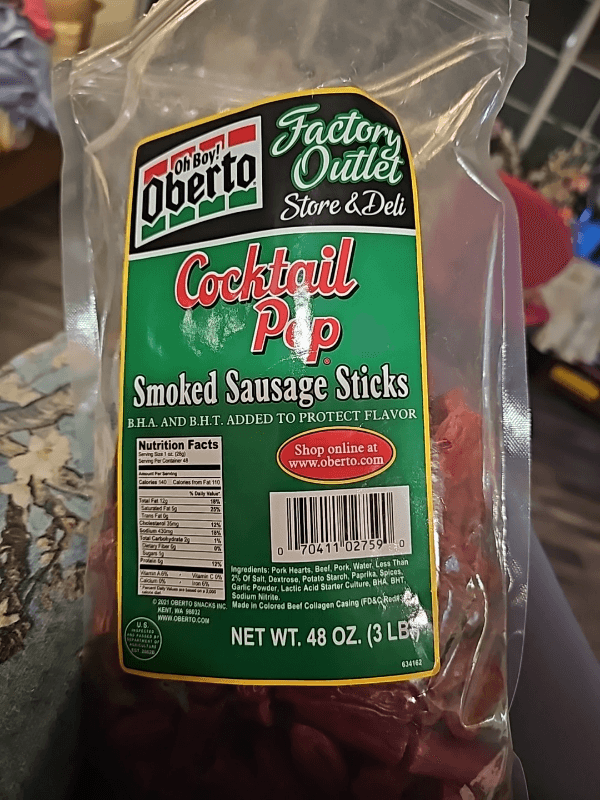 Oh Boy! Oberto Cocktail Pep Smoked Sausage