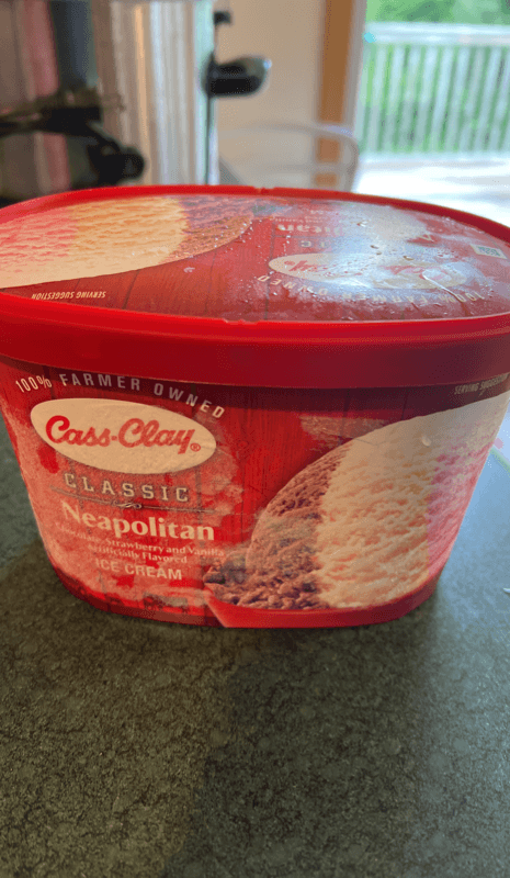 Cass-Clay Chocolate Strawberry And Vanilla Flavored Classic Neapolitan Ice Cream