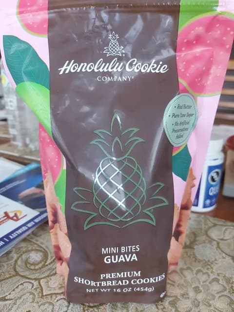Honolulu Cookie Company Mini Bites Guava Premium Shortbread Cookies