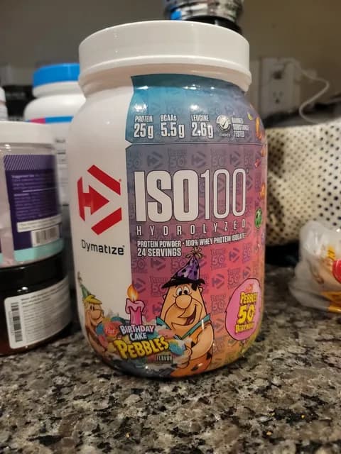 Dymatize Iso100 Hydrolyzed Protein Powder 100% Whey Protein Isolate Birthday Cake Pebbles
