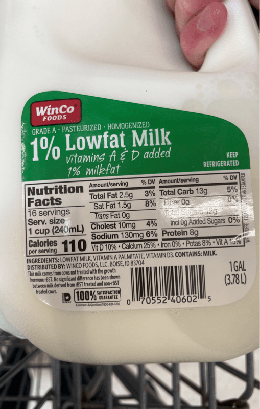 Winco Foods 1% Lowfat Milk