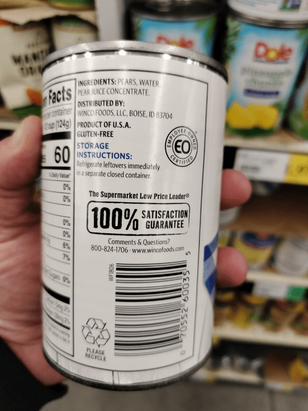Winco Foods Bartlett Pear